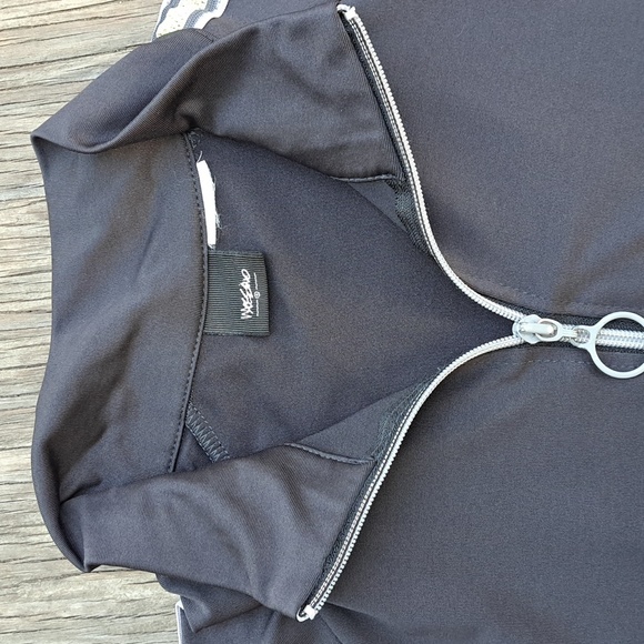 Active zipper front long sleeves side pockets athletic jacket M - Picture 3 of 6